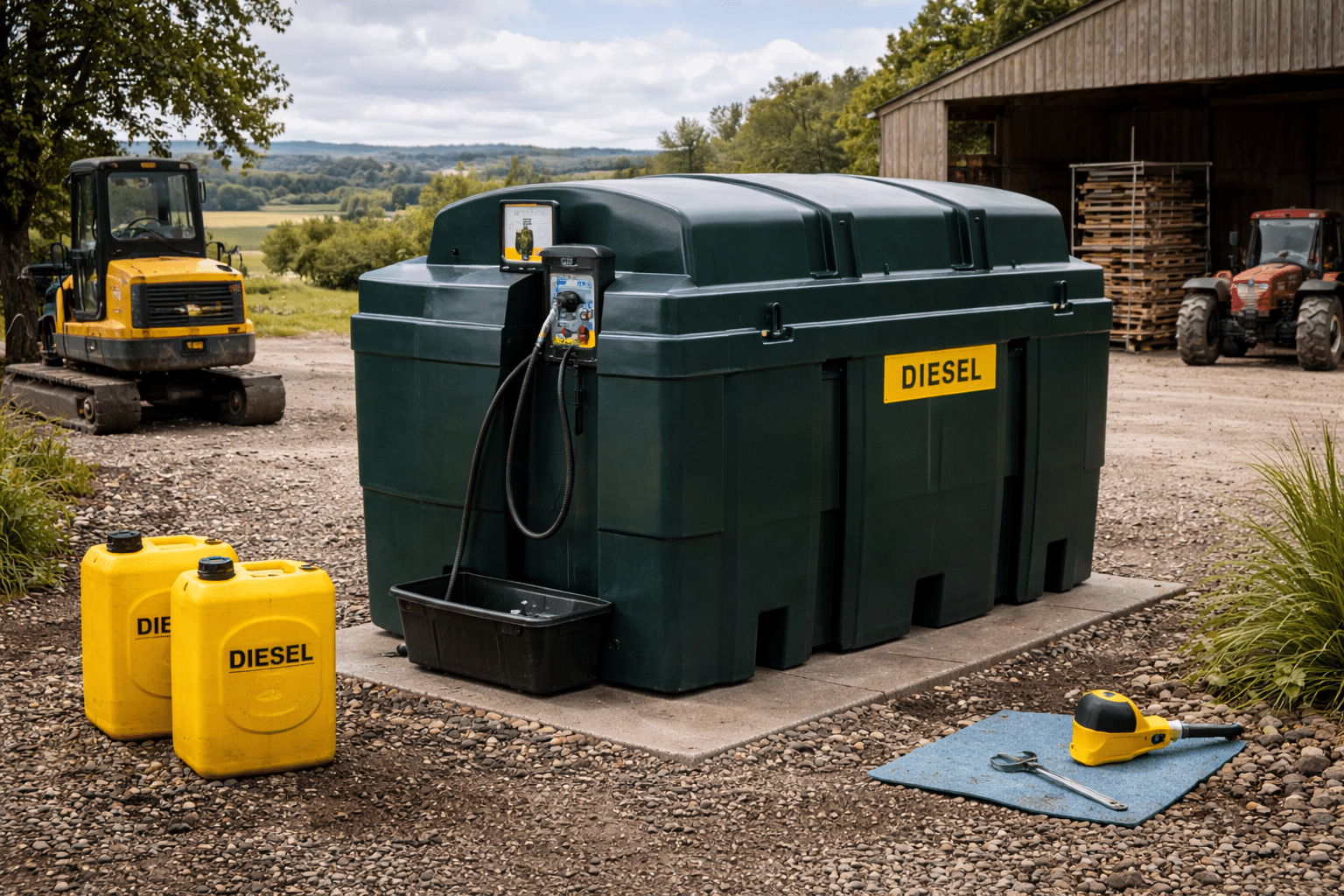 diesel in a bunded oil tank