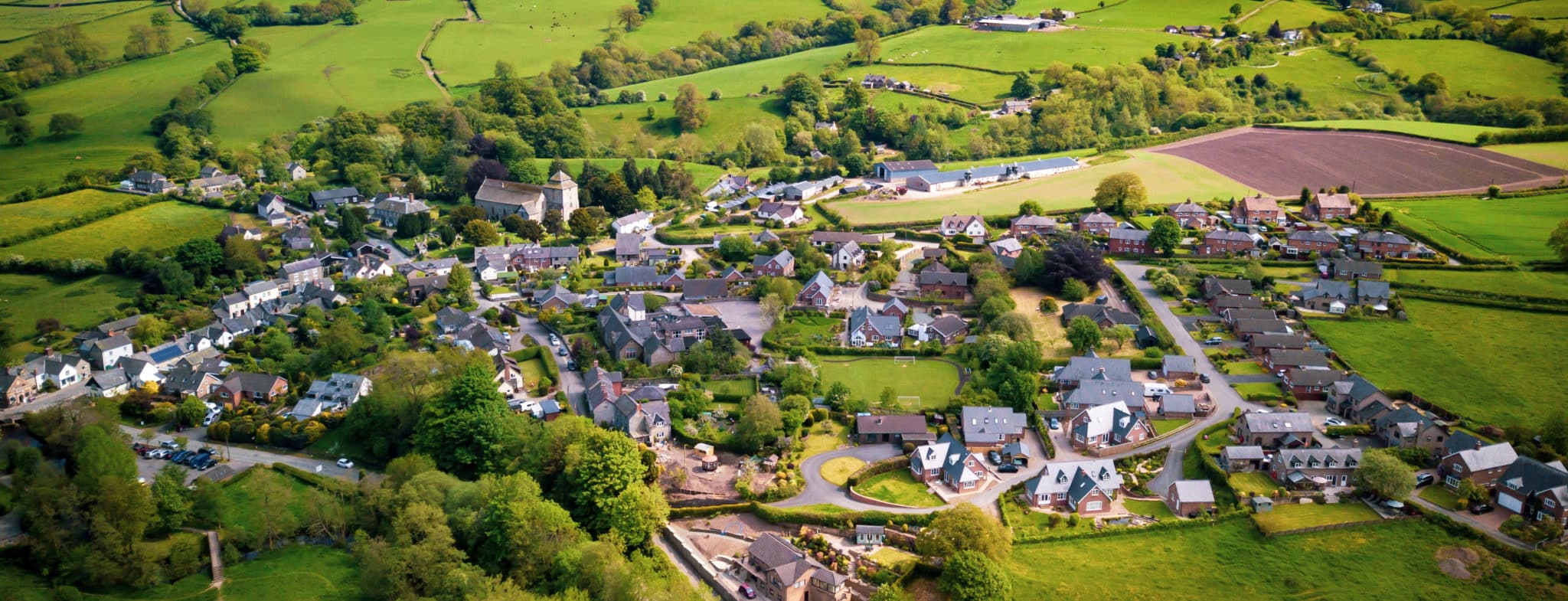 Aerial image of a village in the countryside 1 scaled